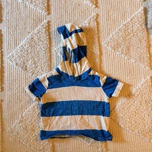 Carter's Blue and White Striped Hooded Tee